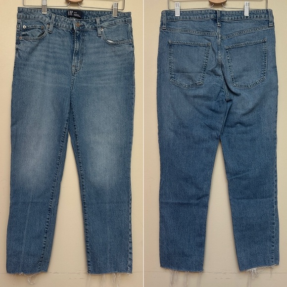GAP Denim Universal Slim Boyfriend Jeans Women’s Size 8/29R Raw Hem - Picture 1 of 8